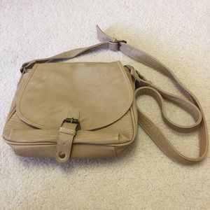 Leather flap crossbody bag